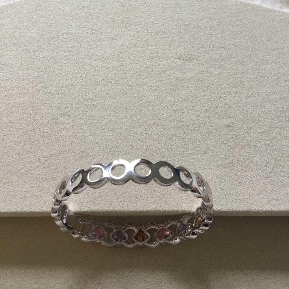 Silver Multi-Crystal Bracelet - Picture 6 of 8